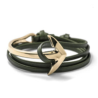 LKO 2017 Fashion Jewelry Hot Sale 76cm PU Leather Bracelet Men Anchor Bracelets For Women Best Friend Gift Free Shipping 1-12