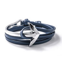 LKO 2017 Fashion Jewelry Hot Sale 76cm PU Leather Bracelet Men Anchor Bracelets For Women Best Friend Gift Free Shipping 1-12
