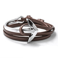 LKO 2017 Fashion Jewelry Hot Sale 76cm PU Leather Bracelet Men Anchor Bracelets For Women Best Friend Gift Free Shipping 1-12