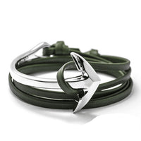 LKO 2017 Fashion Jewelry Hot Sale 76cm PU Leather Bracelet Men Anchor Bracelets For Women Best Friend Gift Free Shipping 1-12