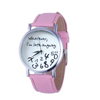 Watch Women Watches 2017 Bracelet Casual Female Clock Men Leather Wathever I am Late Anyway Letter Print Relogio