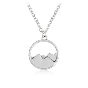 QIHE JEWELRY Dainty Mountain Top Pendant Mountain Range Charm Mountain Necklace Nature Jewelry Gift For Hiker