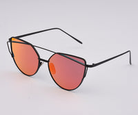 RunBird 2017 New Women Fahion Luxury Flat Top Cat Eye Sunglasses Women Twin Beam Sun Glasses Double-Deck Alloy Frame UV400 M195