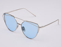 RunBird 2017 New Women Fahion Luxury Flat Top Cat Eye Sunglasses Women Twin Beam Sun Glasses Double-Deck Alloy Frame UV400 M195