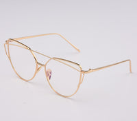 RunBird 2017 New Women Fahion Luxury Flat Top Cat Eye Sunglasses Women Twin Beam Sun Glasses Double-Deck Alloy Frame UV400 M195