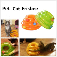 2017 New Three Levels Tower Tracks Disc Cat Pet Toy Intelligence Amusement Rides Shelf for Cute Cat