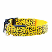 Pet Dogs Collar Safety LED Flash Light Collars Dog Leopard Collar Neck Strap